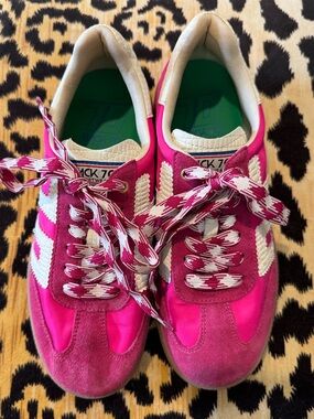 Pink Athletic Sneakers with White Accents